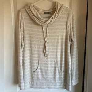 Striped cowl neck top
